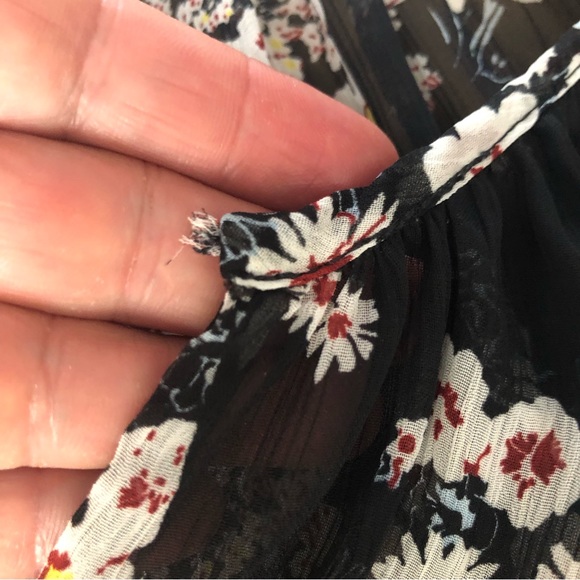 Zara Trafaluc Floral Mesh Flowy Blouse SZ M - Picture 9 of 16